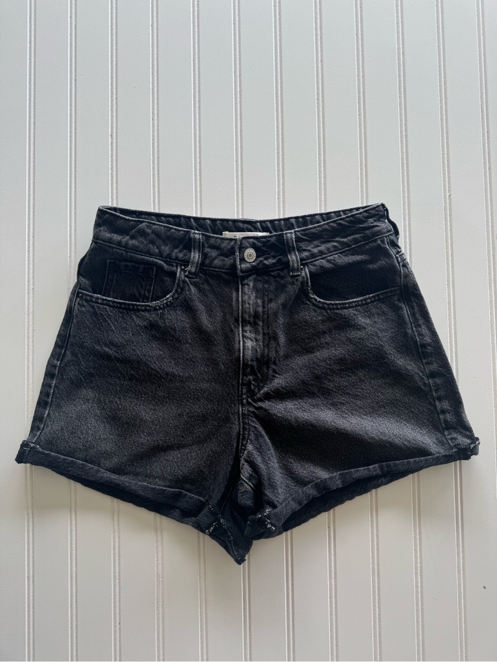 PacSun Black High-Rise Denim Mom Shorts Size 26